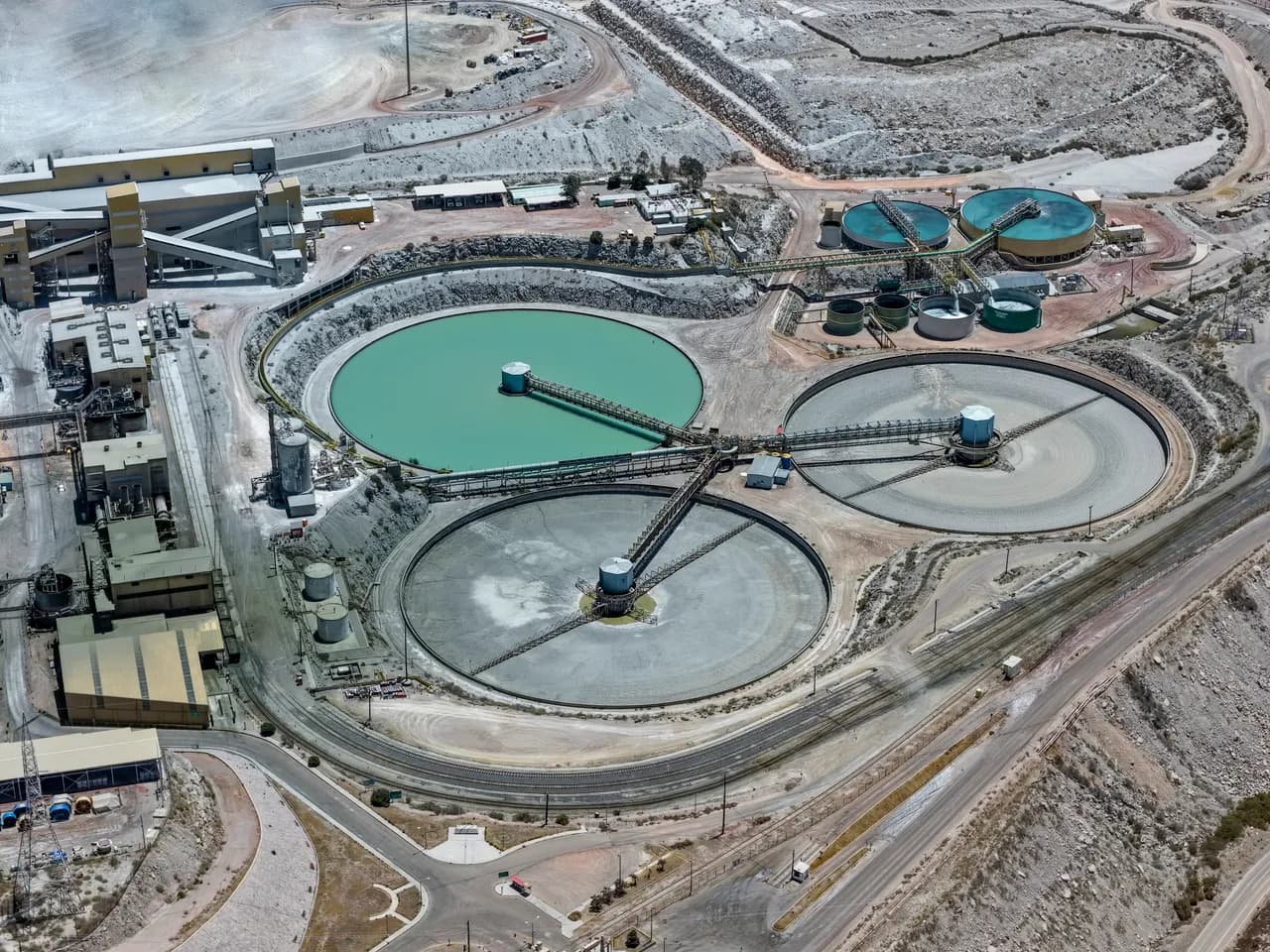 Aerial view of a mining plant.
